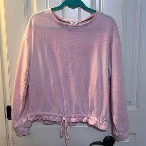 Crown & Ivy Pink Tie Sweater size small